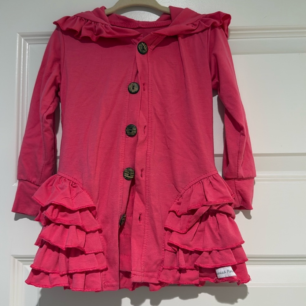 Pink ruffle lightweight jacket